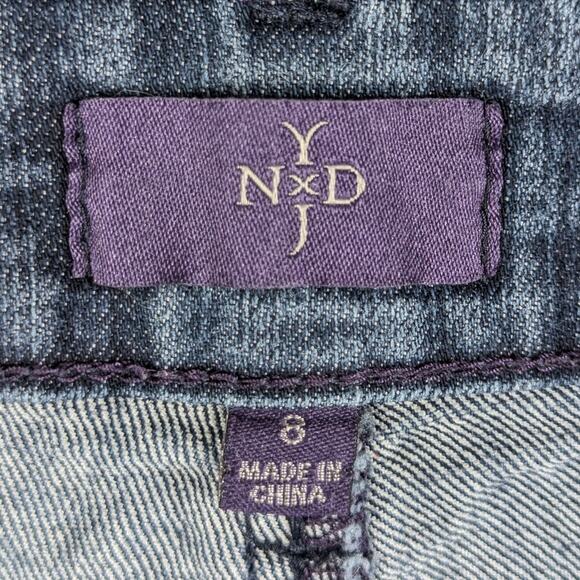 NYDJ 8 Lift Tuck Jeans Women Blue Stretch Denim Straight Leg Sculpting 32x21 - Picture 3 of 5